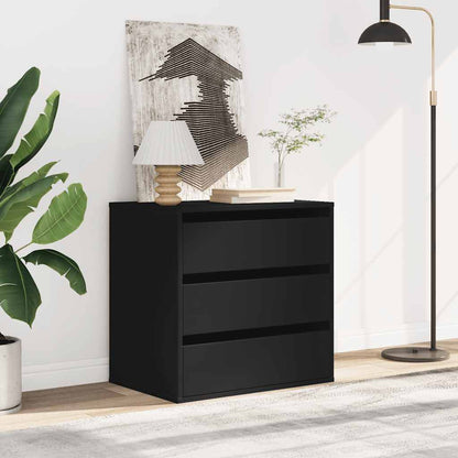 Cassettiera Angolare Nera 60x41x58 cm in Legno Multistrato