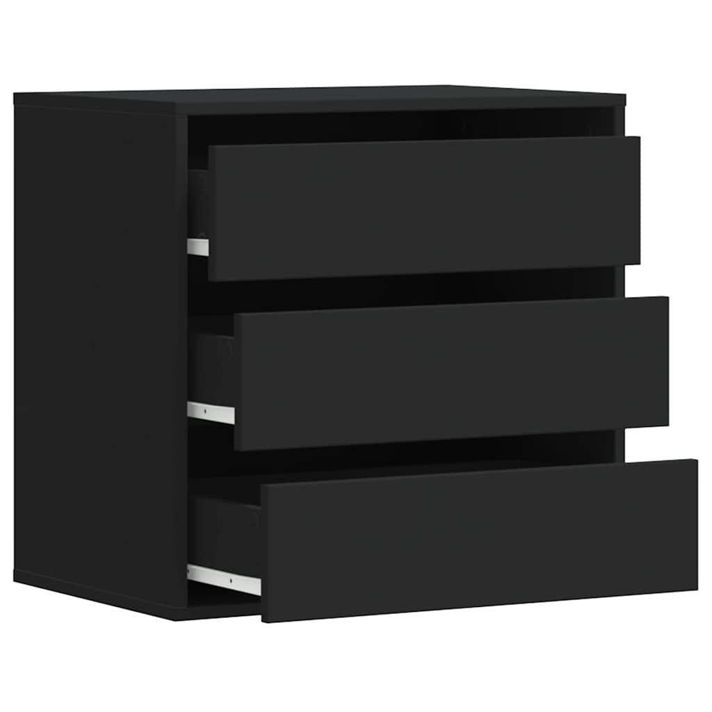 Cassettiera Angolare Nera 60x41x58 cm in Legno Multistrato