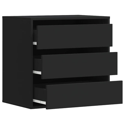 Cassettiera Angolare Nera 60x41x58 cm in Legno Multistrato