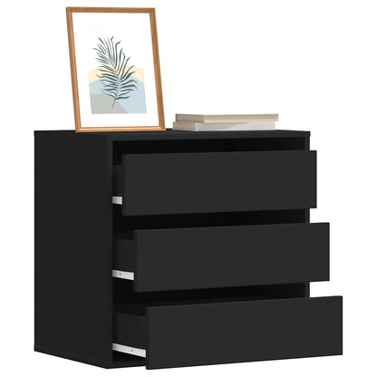 Cassettiera Angolare Nera 60x41x58 cm in Legno Multistrato