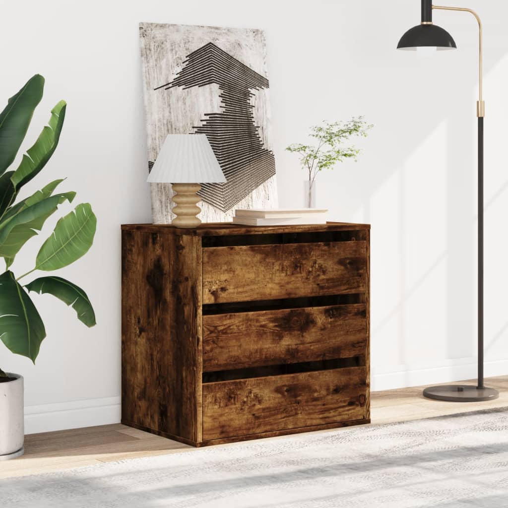 Cassettiera Angolare Rovere Fumo 60x41x58cm Legno Multistrato