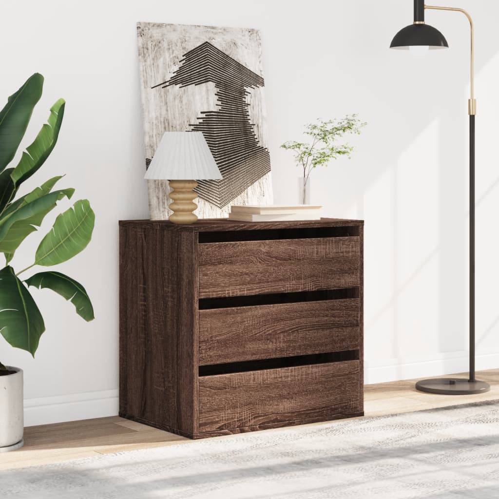 Cassettiera Angolo Rovere Marrone 60x41x58cm Legno Multistrato