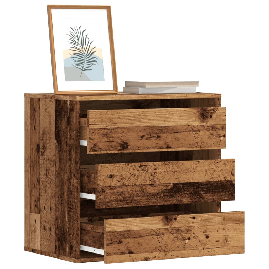 Cassettiera Angolare Legno Antico 60x41x58 cm Legno Multistrato