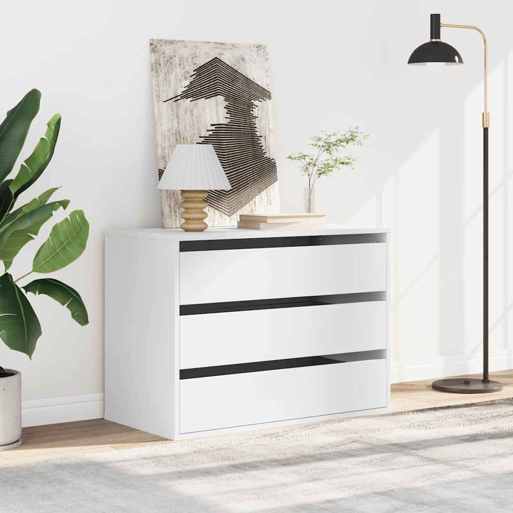Cassettiera Bianca 80x41x58 cm in Legno Multistrato