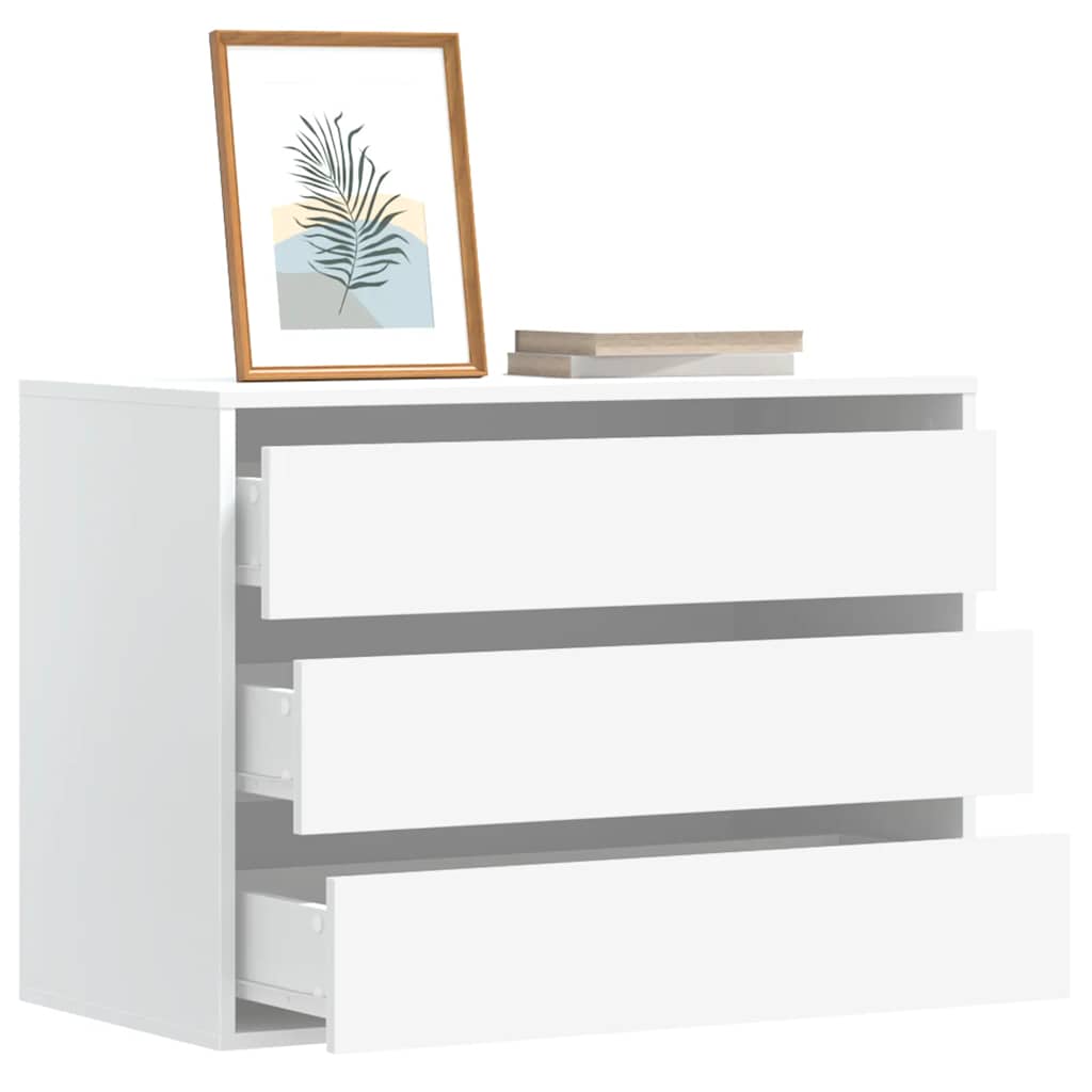 Cassettiera Bianca 80x41x58 cm in Legno Multistrato
