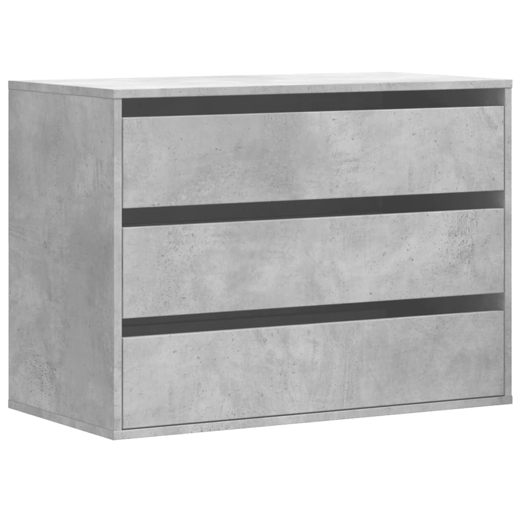 Cassettiera Angolo Grigio Cemento 80x41x58cm Legno Multistrato