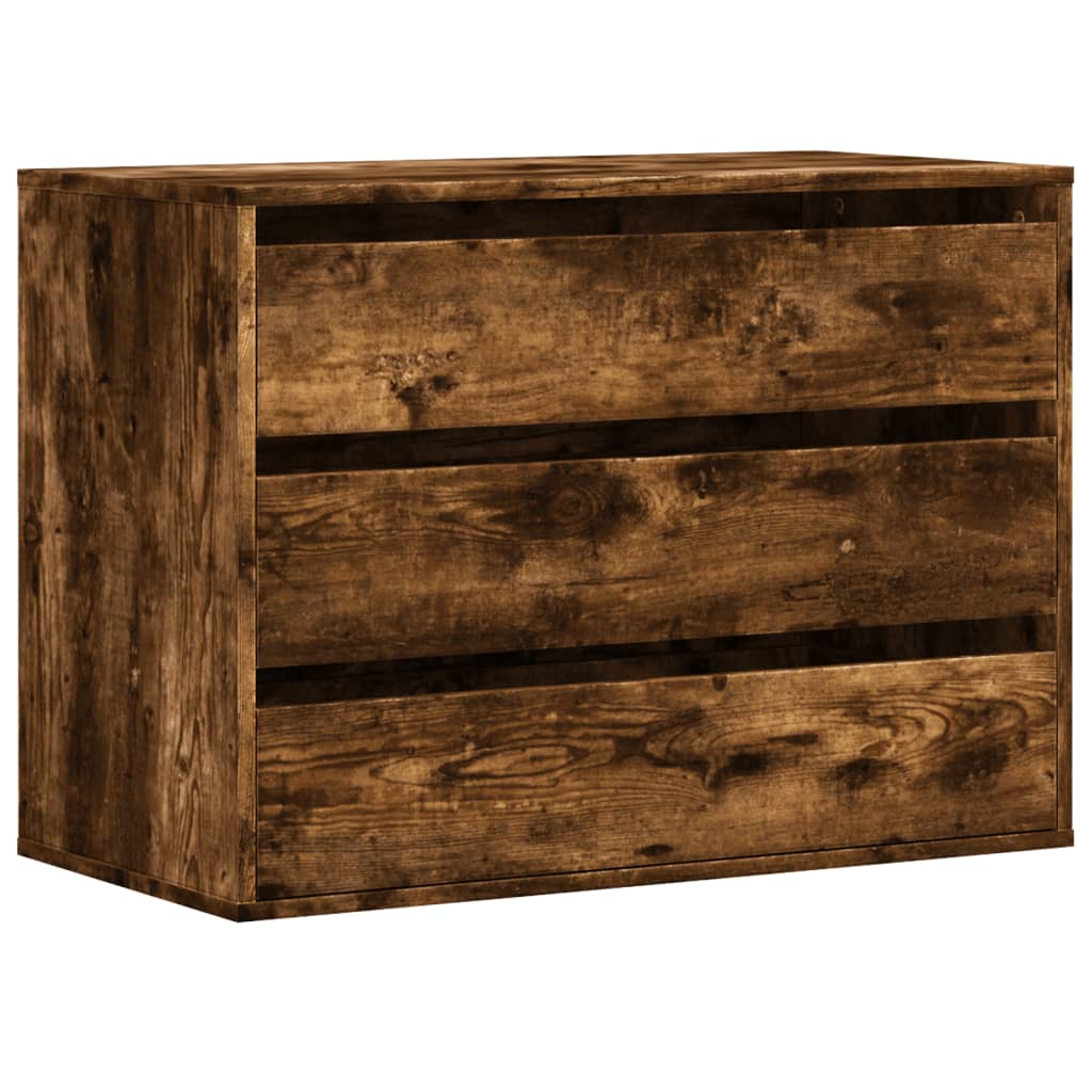 Cassettiera Angolare Rovere Fumo 80x41x58cm Legno Multistrato
