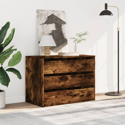 Cassettiera Angolare Rovere Fumo 80x41x58cm Legno Multistrato