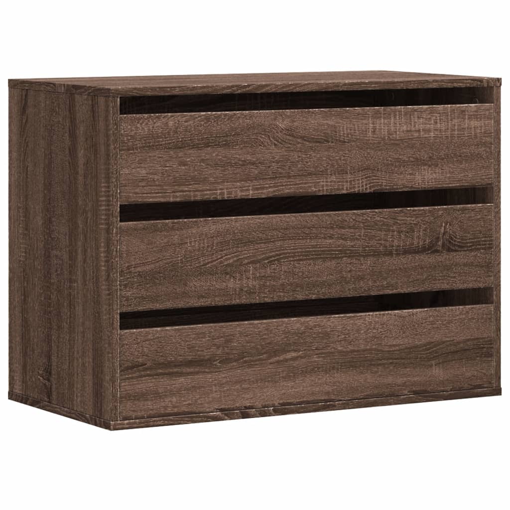 Cassettiera Angolo Rovere Marrone 80x41x58cm Legno Multistrato