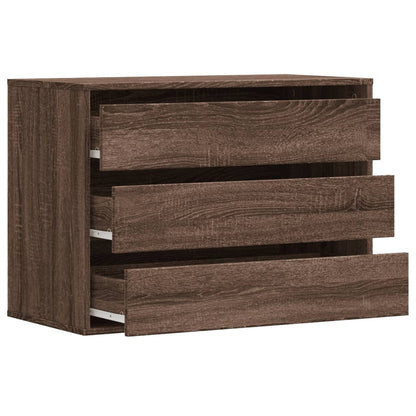 Cassettiera Angolo Rovere Marrone 80x41x58cm Legno Multistrato