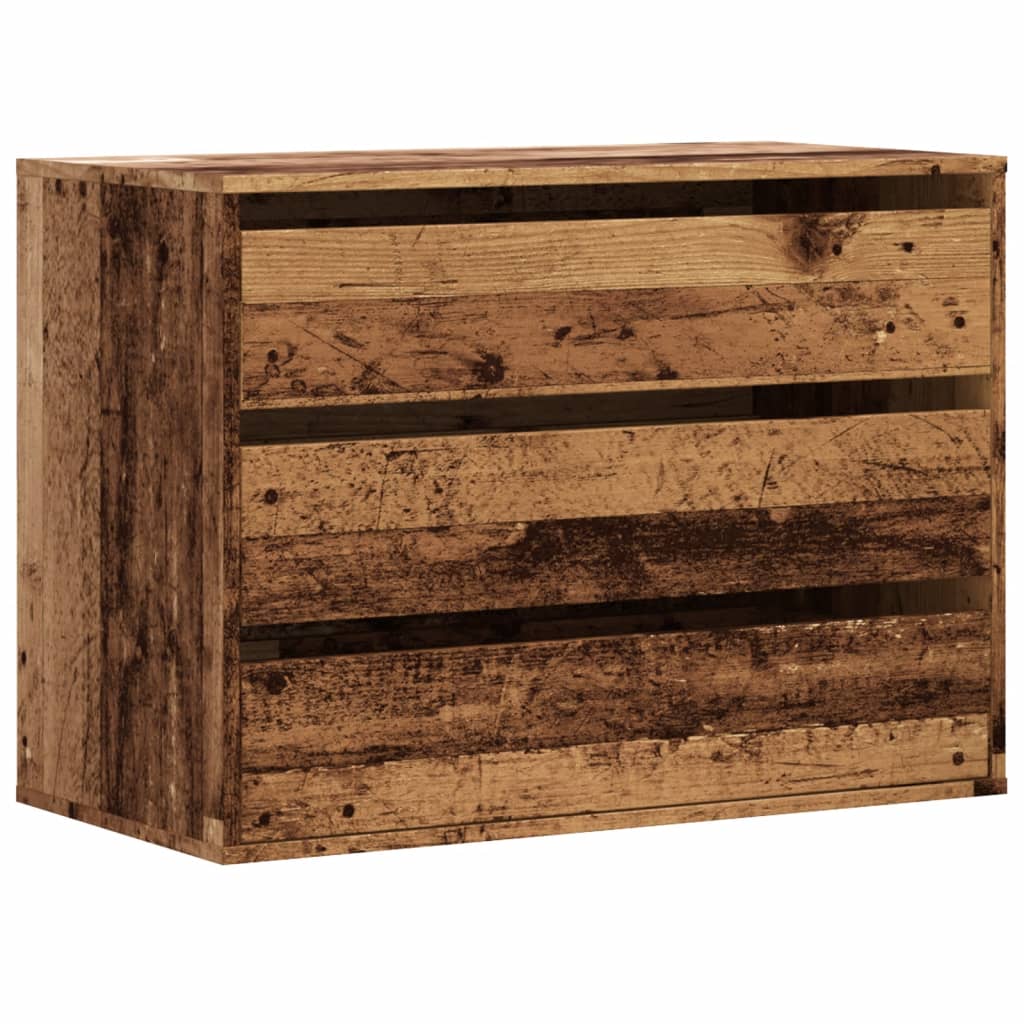 Cassettiera Angolare Legno Antico 80x41x58 cm Legno Multistrato