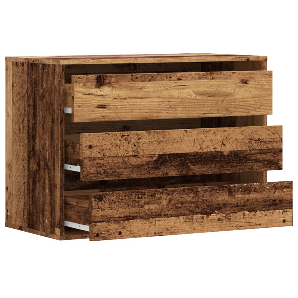 Cassettiera Angolare Legno Antico 80x41x58 cm Legno Multistrato