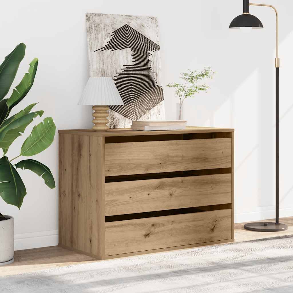 Cassettiera Angolare Rovere Artigianale 80x41x58cm Multistrato