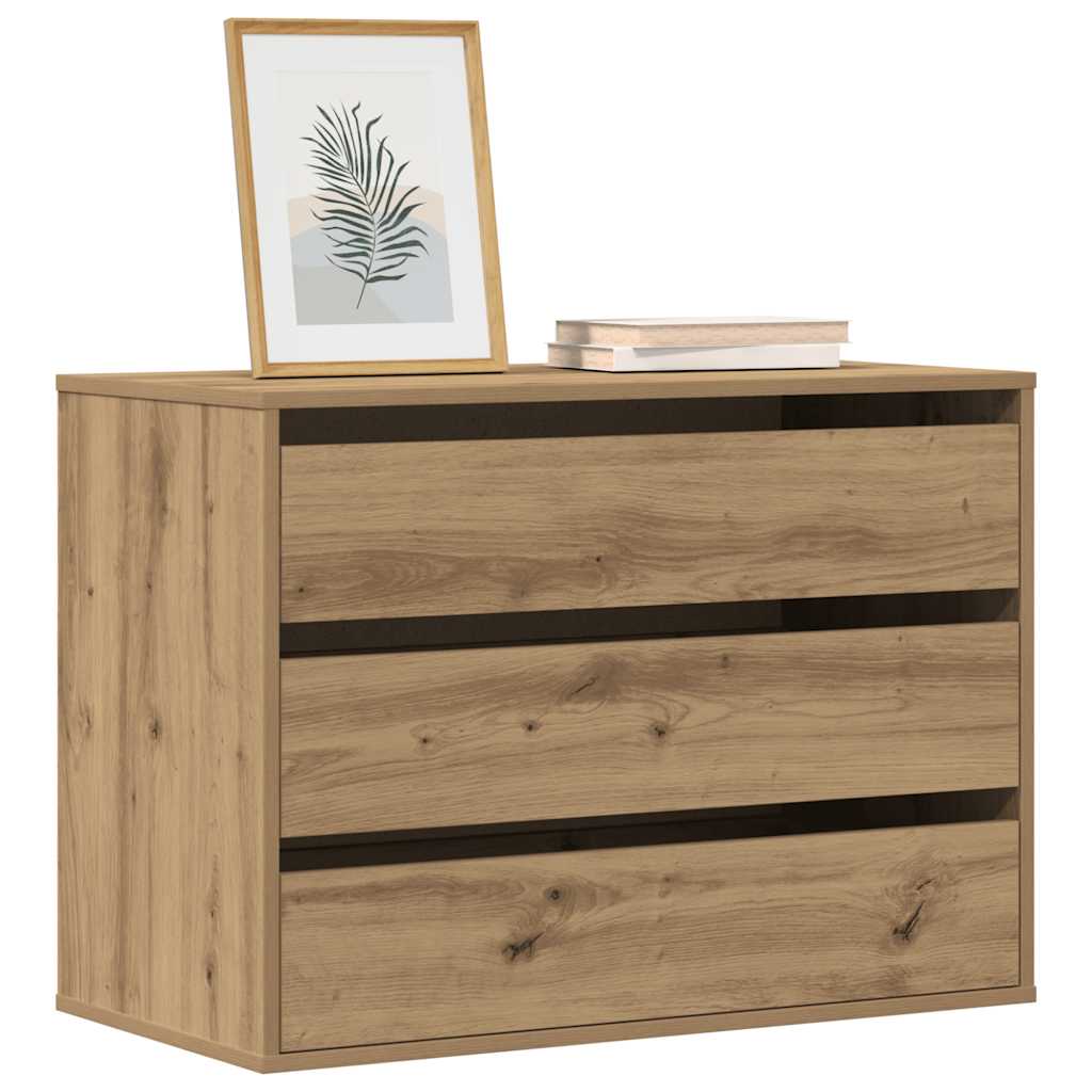 Cassettiera Angolare Rovere Artigianale 80x41x58cm Multistrato