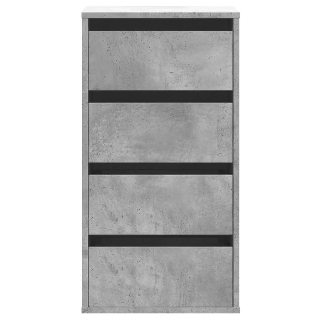 Cassettiera Angolo Grigio Cemento 40x41x76cm Legno Multistrato