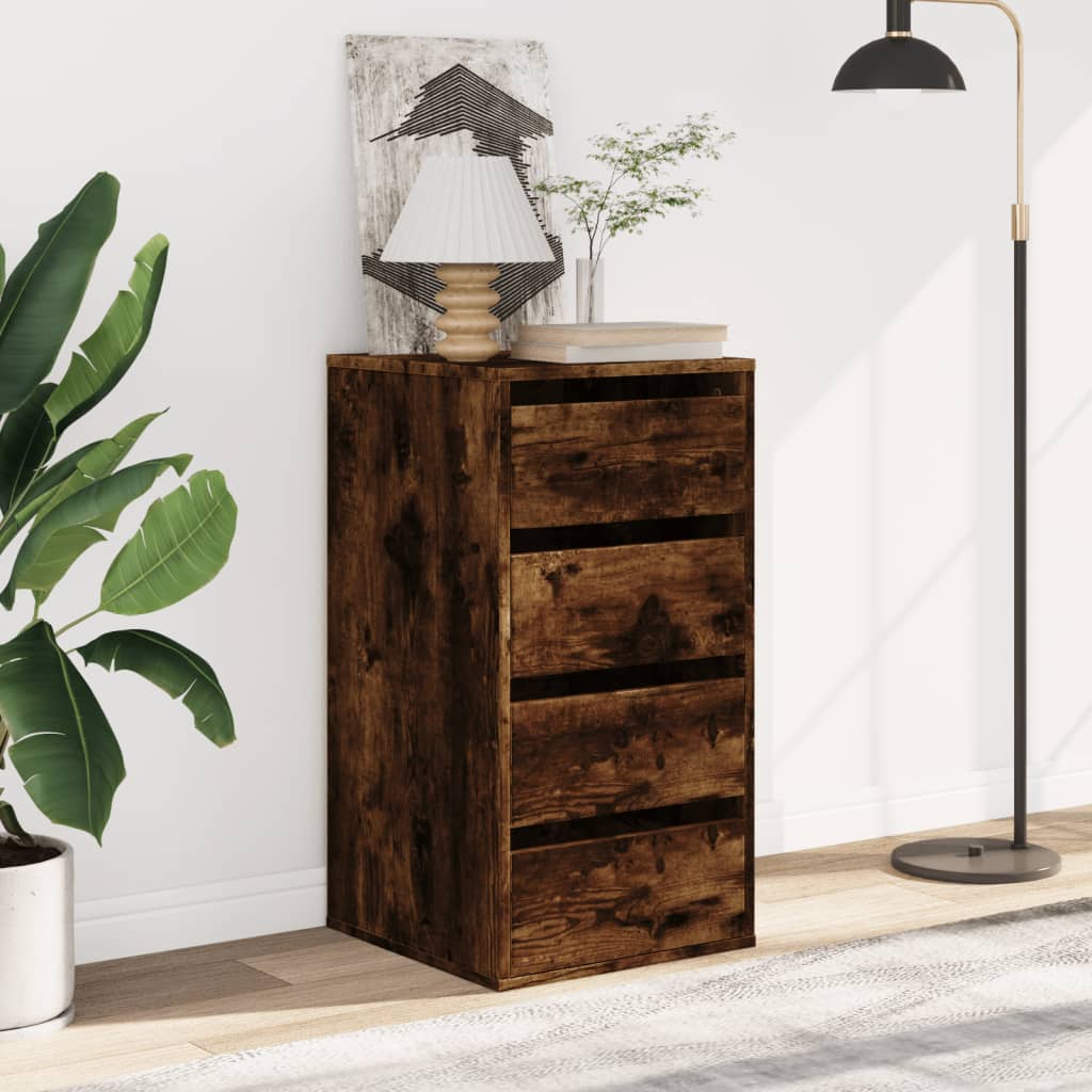 Cassettiera Angolare Rovere Fumo 40x41x76cm Legno Multistrato