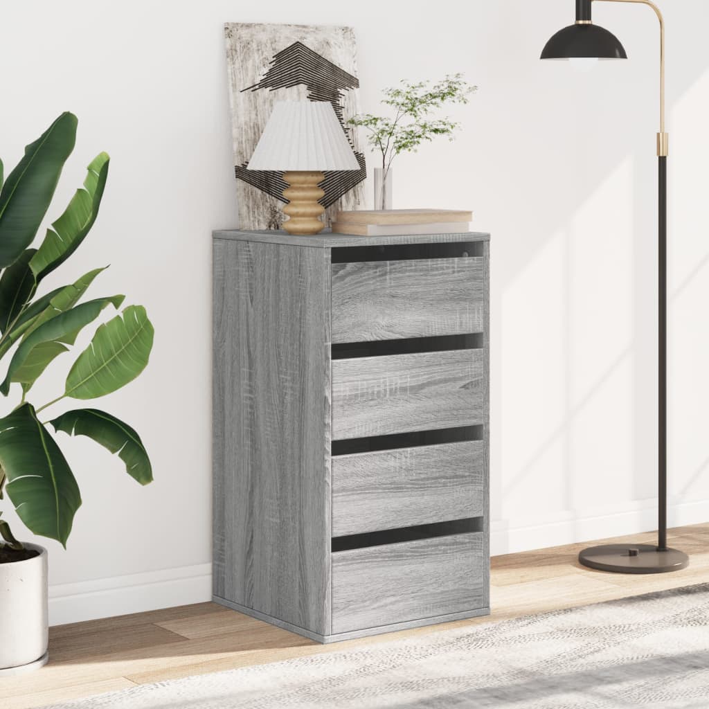Cassettiera Angolare Grigio Sonoma 40x41x76cm Legno Multistrato