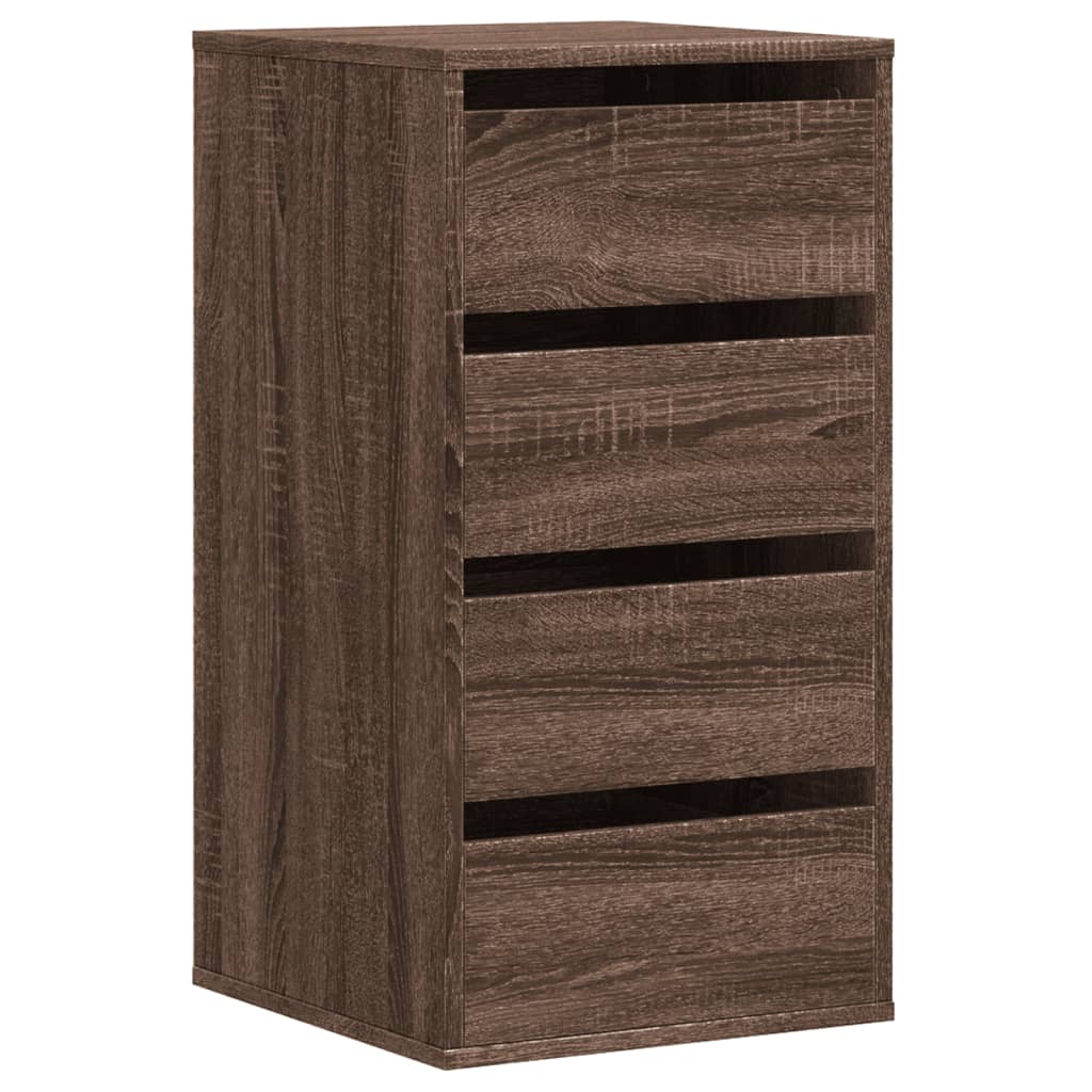 Cassettiera Angolo Rovere Marrone 40x41x76cm Legno Multistrato