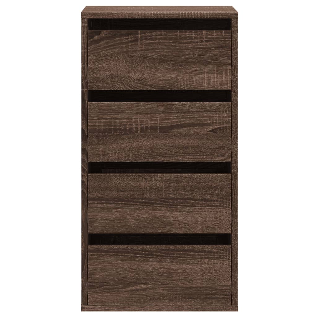 Cassettiera Angolo Rovere Marrone 40x41x76cm Legno Multistrato