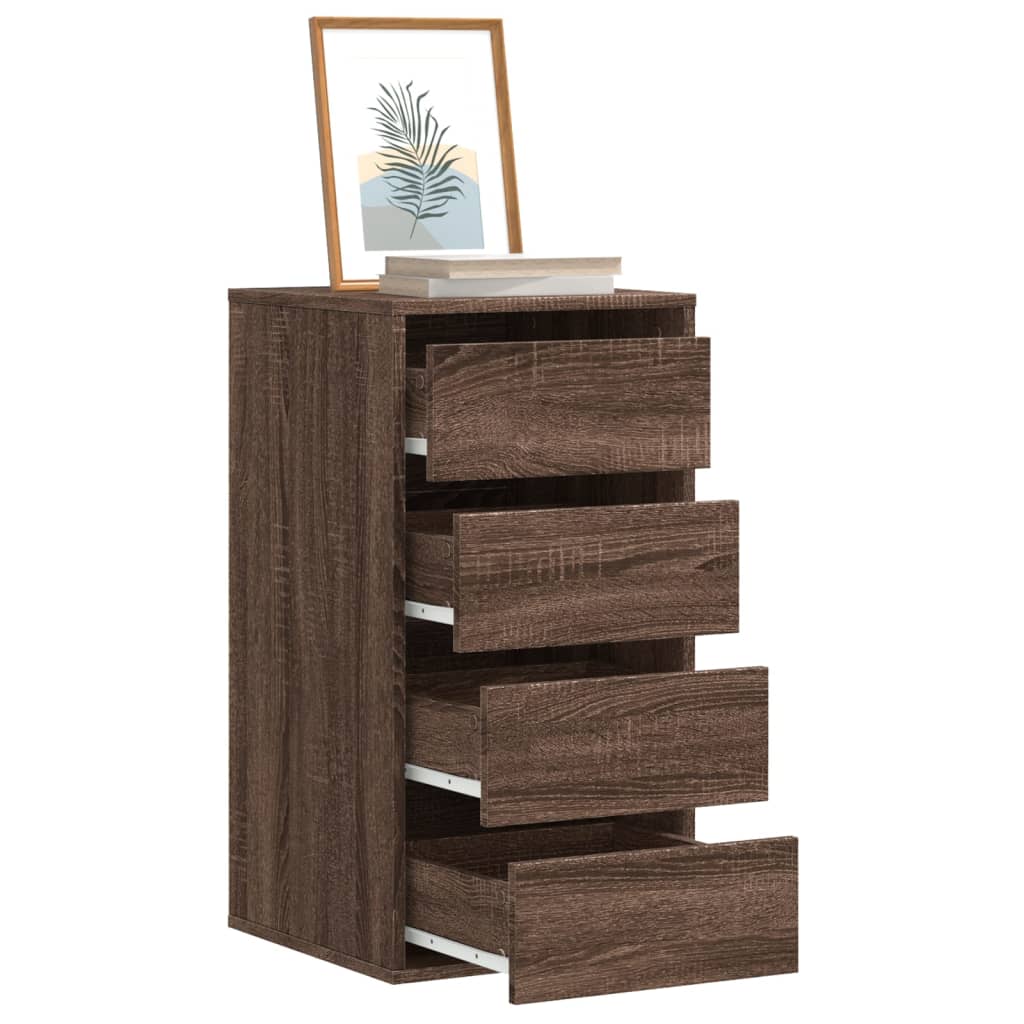 Cassettiera Angolo Rovere Marrone 40x41x76cm Legno Multistrato