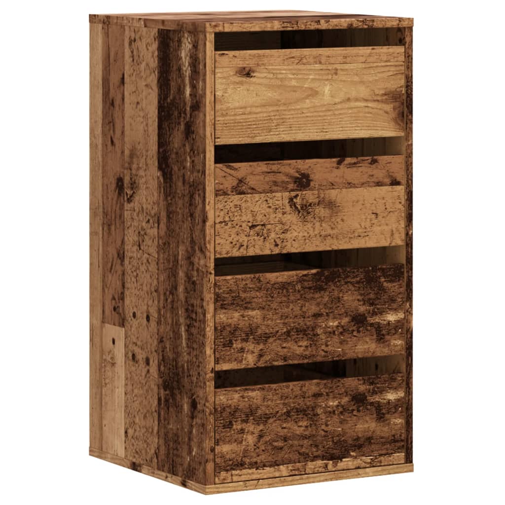 Cassettiera Angolare Legno Antico 40x41x76 cm Legno Multistrato