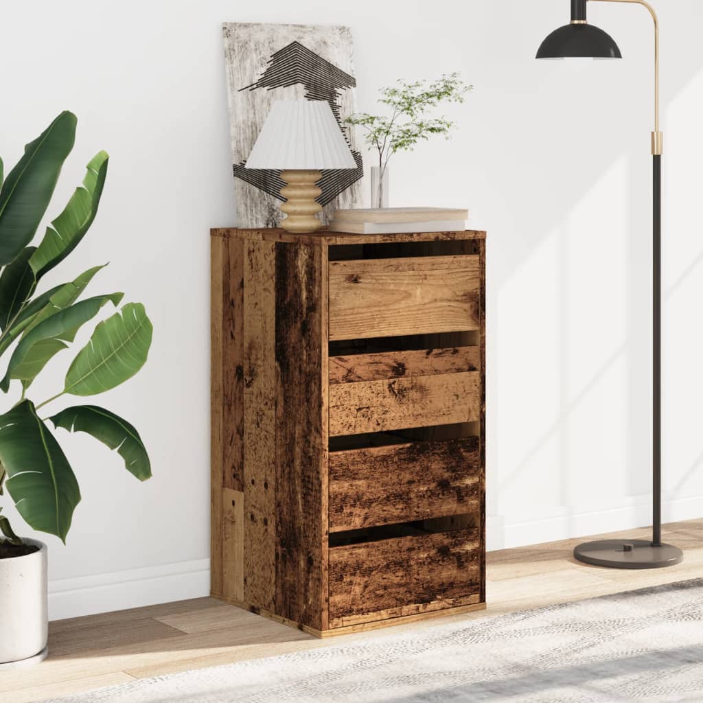 Cassettiera Angolare Legno Antico 40x41x76 cm Legno Multistrato