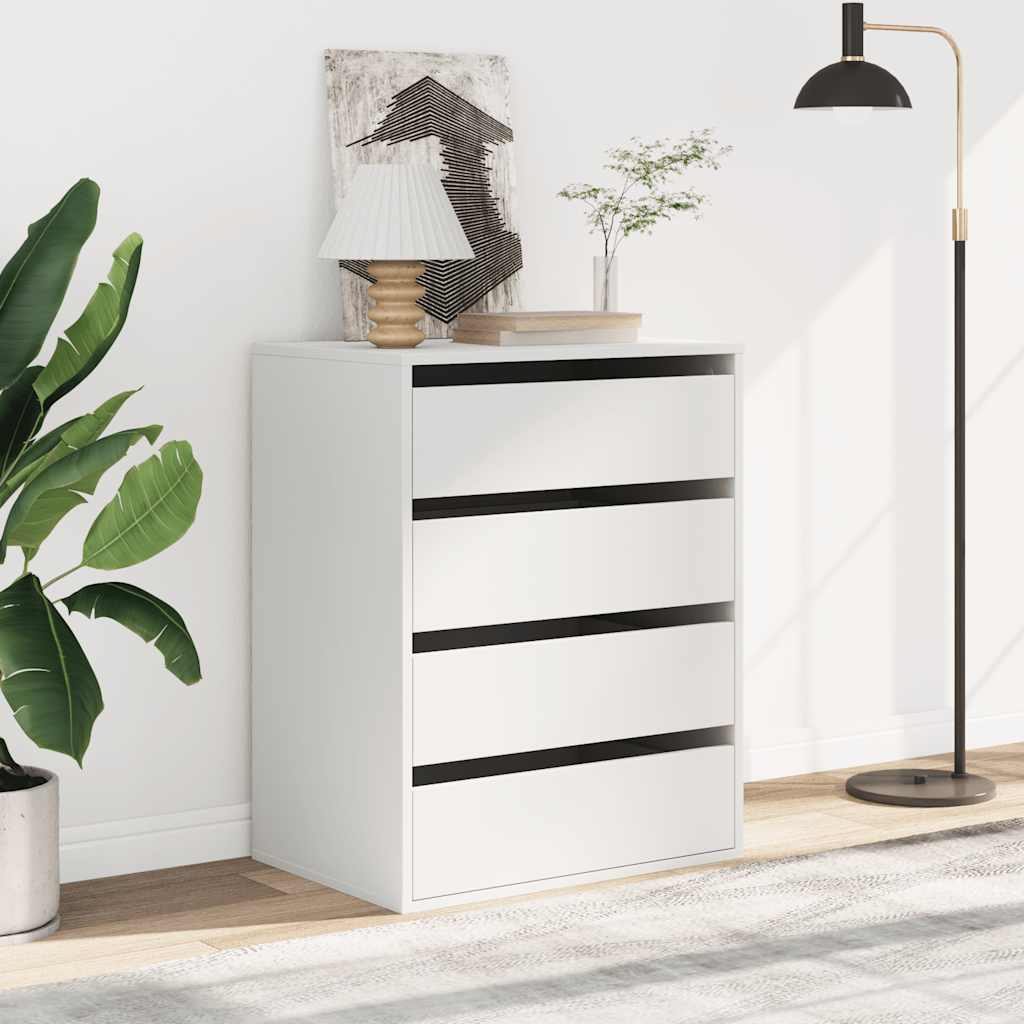 Cassettiera Bianca 60x41x76 cm in Legno Multistrato