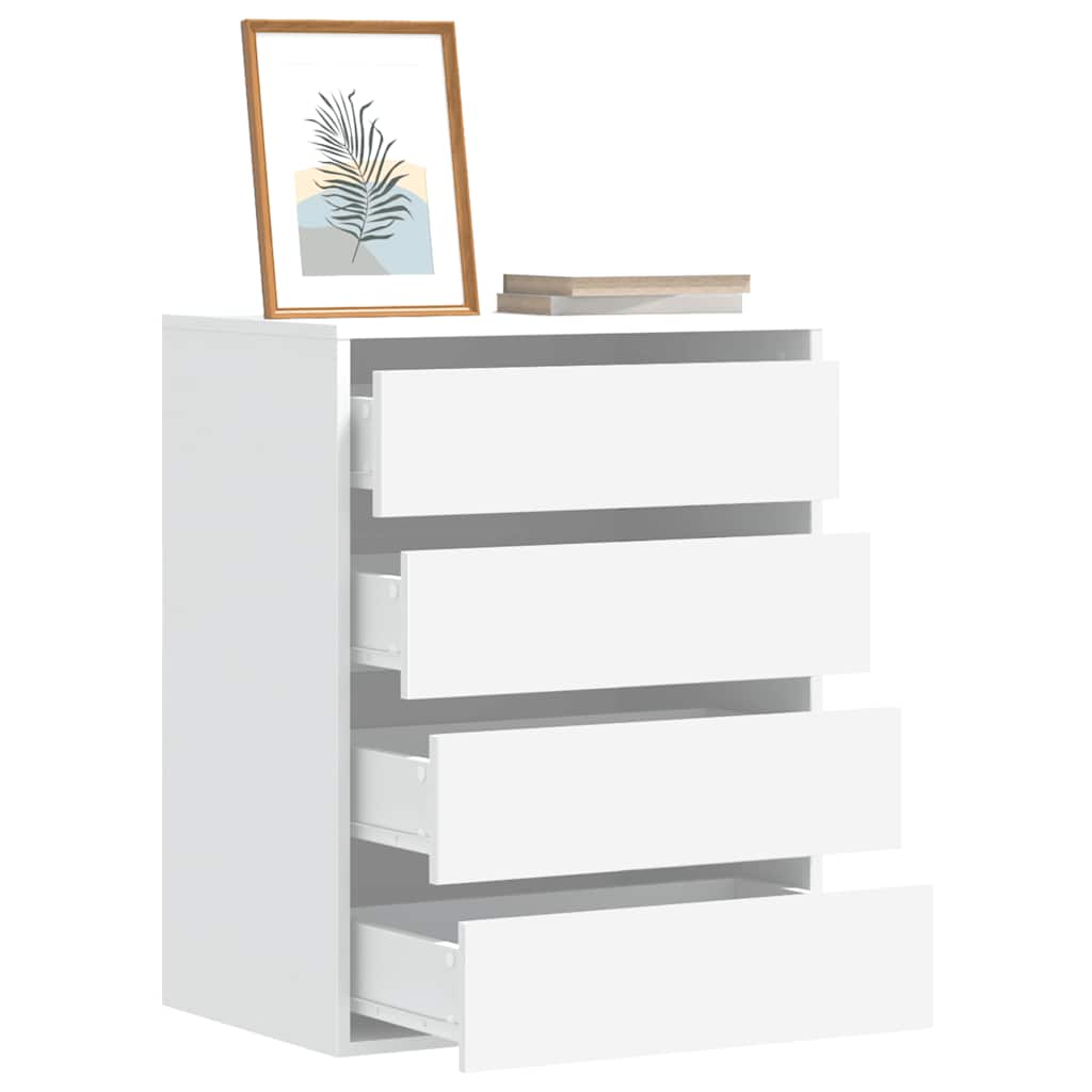 Cassettiera Bianca 60x41x76 cm in Legno Multistrato