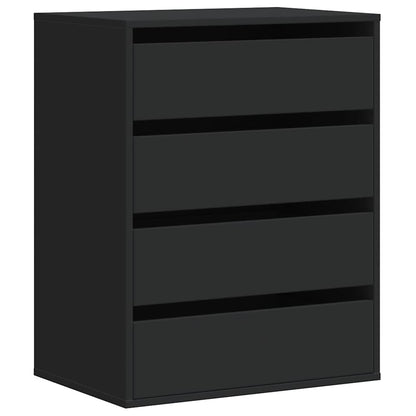 Cassettiera Angolare Nera 60x41x76 cm in Legno Multistrato