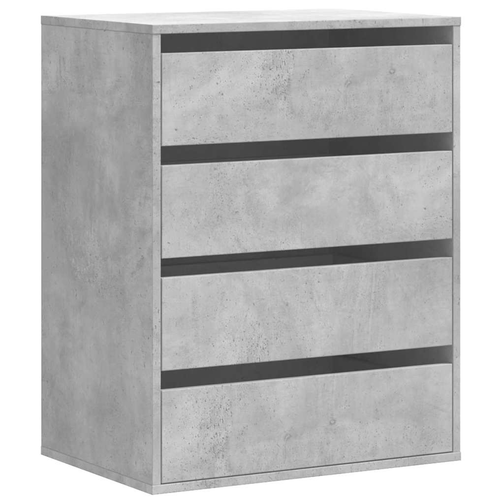 Cassettiera Angolo Grigio Cemento 60x41x76cm Legno Multistrato