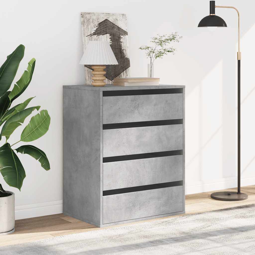 Cassettiera Angolo Grigio Cemento 60x41x76cm Legno Multistrato