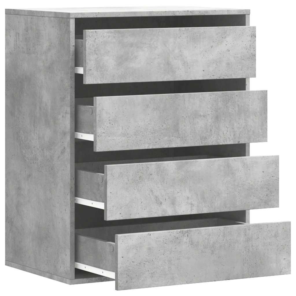 Cassettiera Angolo Grigio Cemento 60x41x76cm Legno Multistrato