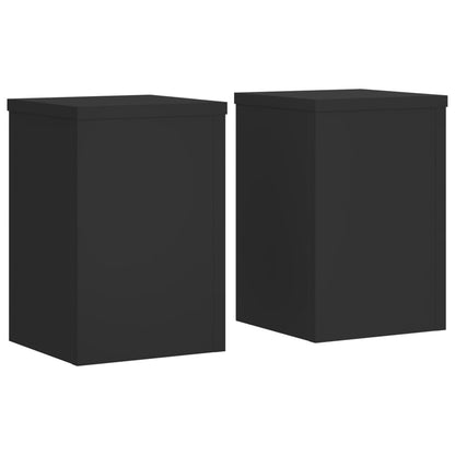 Supporti per Piante 2 pz Neri 20x20x30 cm Legno Multistrato