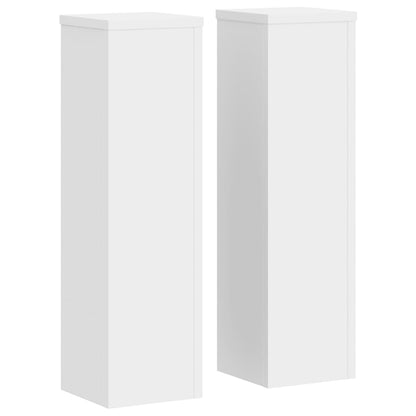 Supporti per Piante 2 pz Bianchi 17x17x60 cm Legno Multistrato