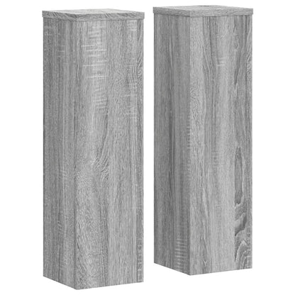 Supporti per Piante 2 pz Grigio 17x17x60 cm in Multistrato