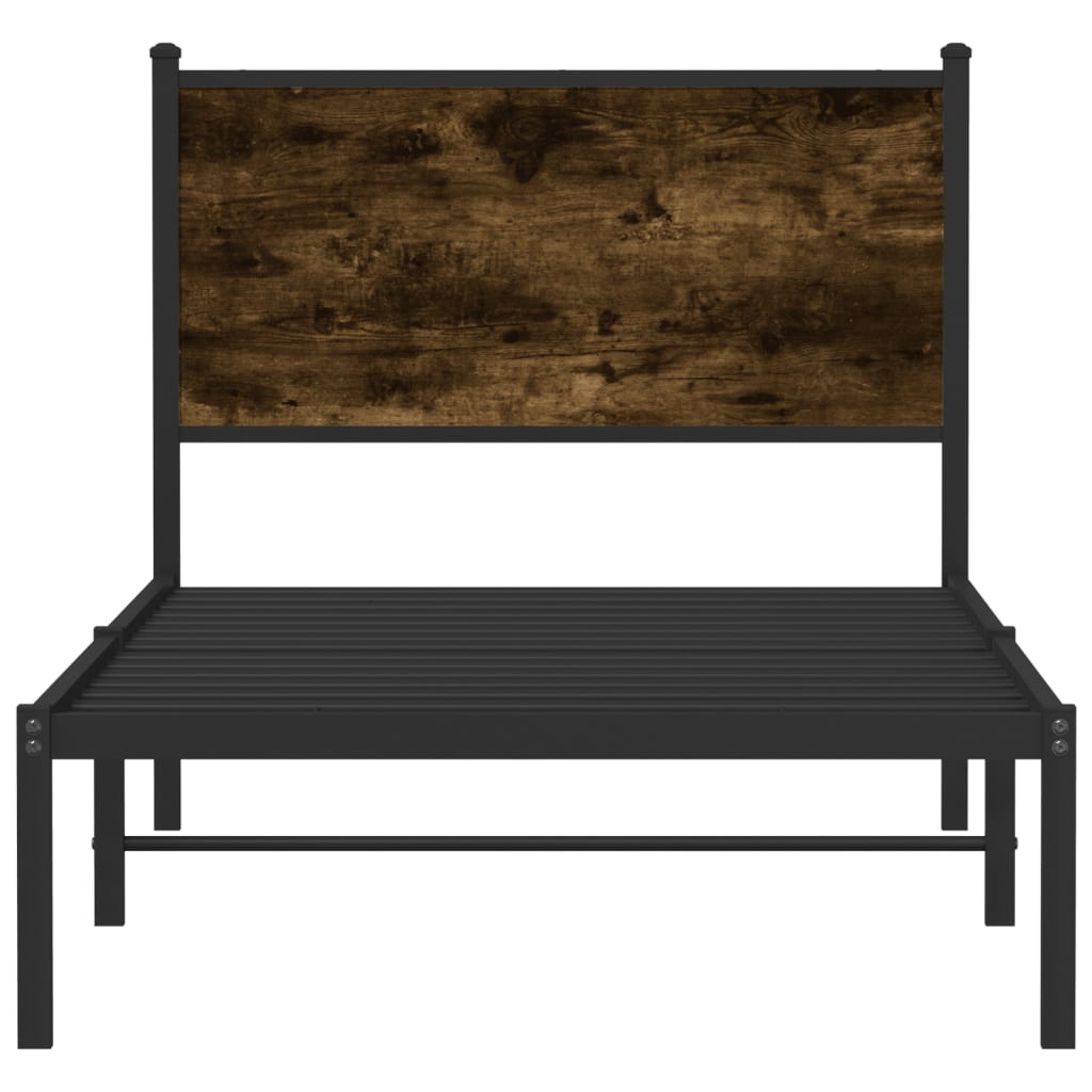 Giroletto senza Materasso in Metallo Rovere Fumo 75x190 cm