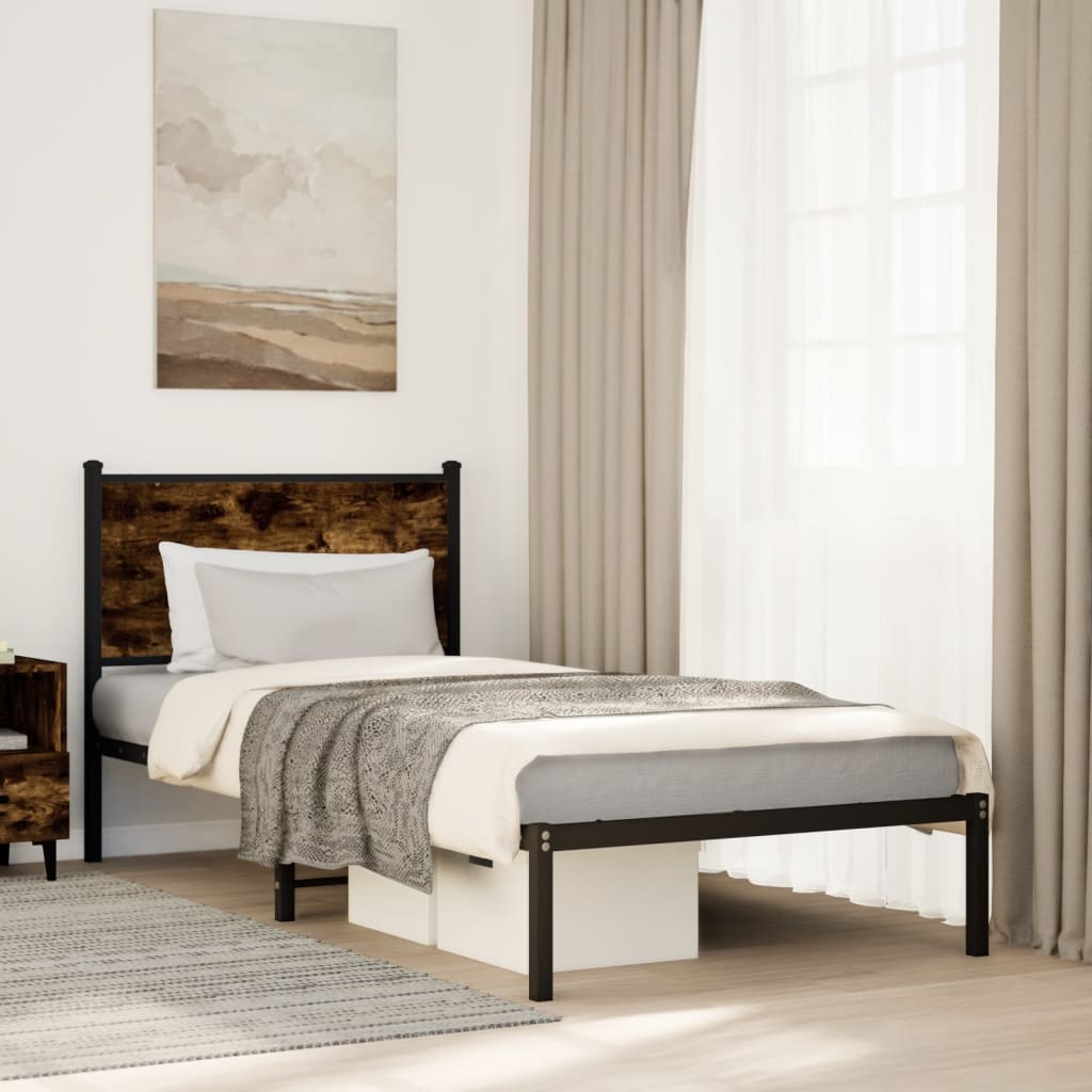 Giroletto senza Materasso in Metallo Rovere Fumo 75x190 cm