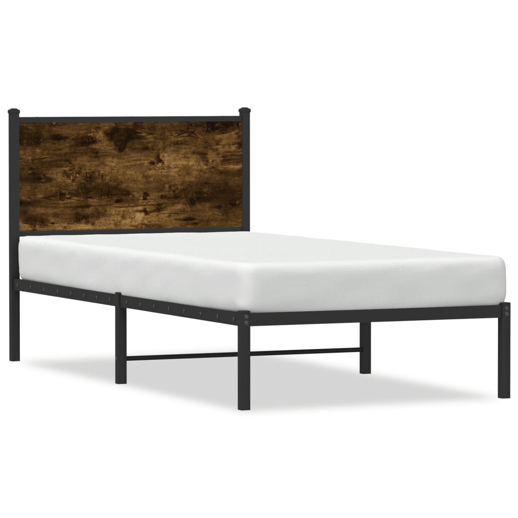 Giroletto senza Materaso in Metallo Rovere Fumo 80x200 cm