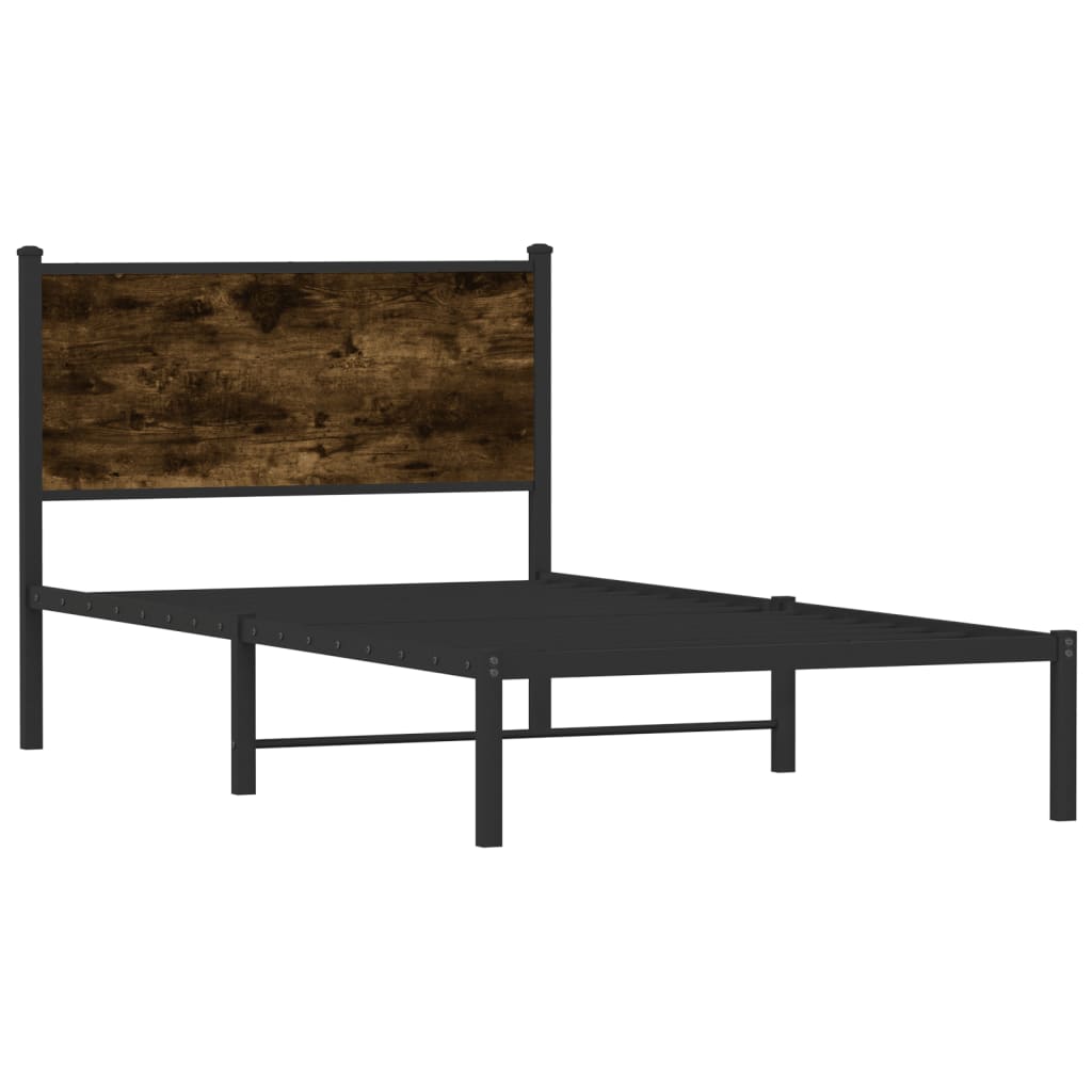Giroletto senza Materaso in Metallo Rovere Fumo 100x190 cm