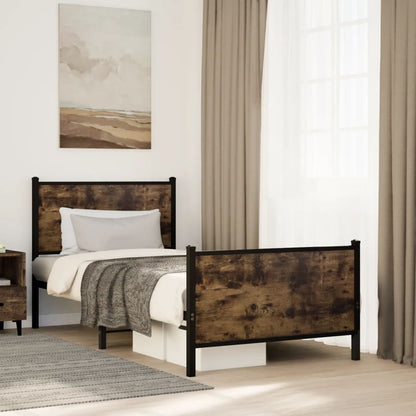 Giroletto senza Materasso in Metallo Rovere Fumo 75x190 cm