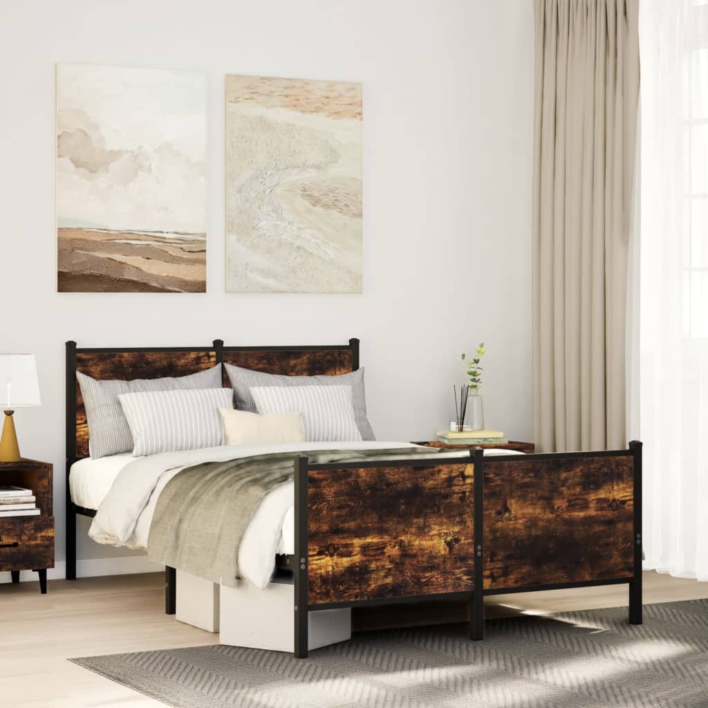 Giroletto senza Materaso in Metallo Rovere Fumo 120x200 cm