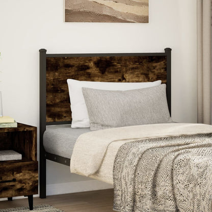 Testiera di Ricambio Rovere Fumo 80 cm in Legno Multistrato e Acciaio