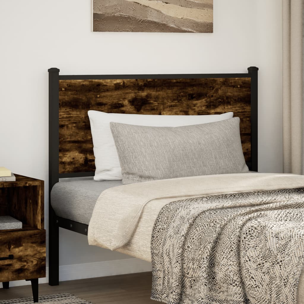 Testiera di Ricambio Rovere Fumo 100 cm in Legno Multistrato e Acciaio