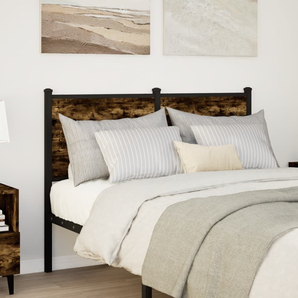 Testiera di Ricambio Rovere Fumo 120 cm in Legno Multistrato e Acciaio