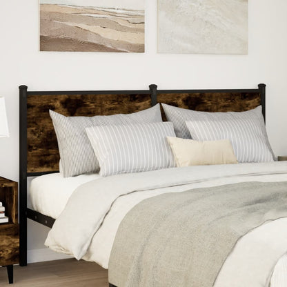 Testiera di Ricambio Rovere Fumo 140 cm in Legno Multistrato e Acciaio