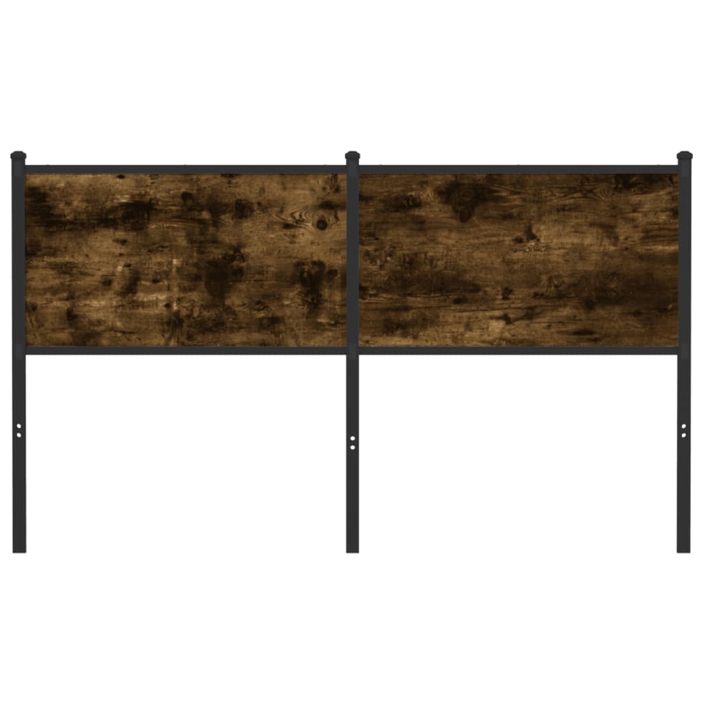 Testiera di Ricambio Rovere Fumo 140 cm in Legno Multistrato e Acciaio
