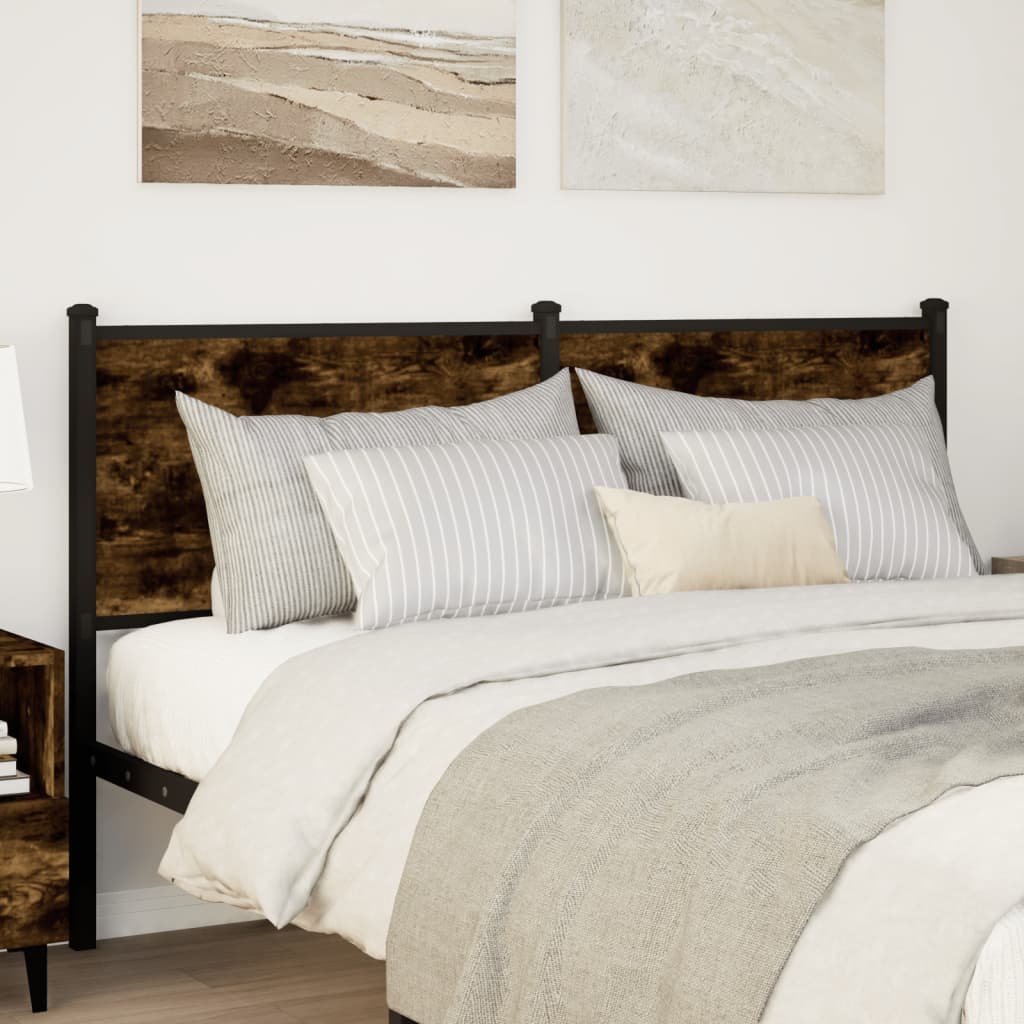 Testiera di Ricambio Rovere Fumo 150 cm in Legno Multistrato e Acciaio