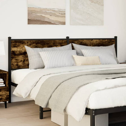 Testiera di Ricambio Rovere Fumo 160 cm in Legno Multistrato e Acciaio