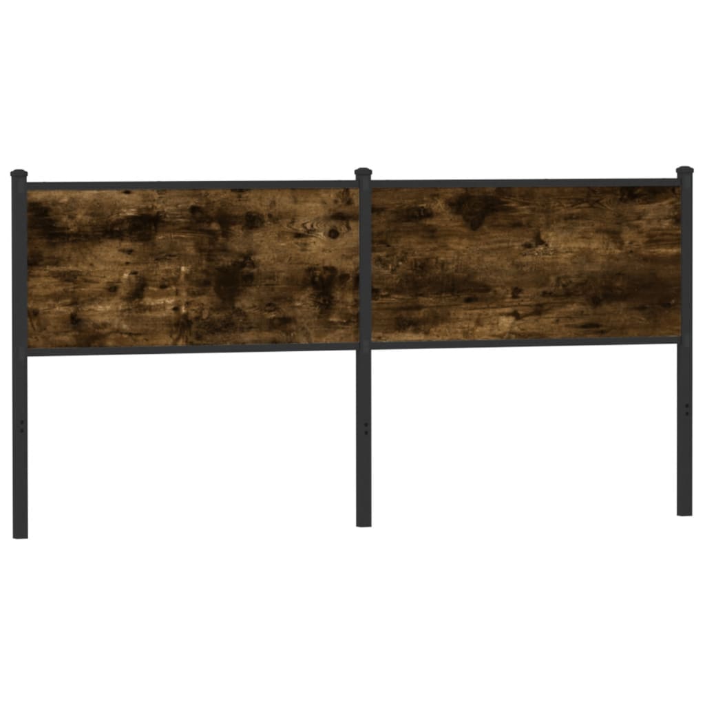 Testiera di Ricambio Rovere Fumo 180 cm in Legno Multistrato e Acciaio