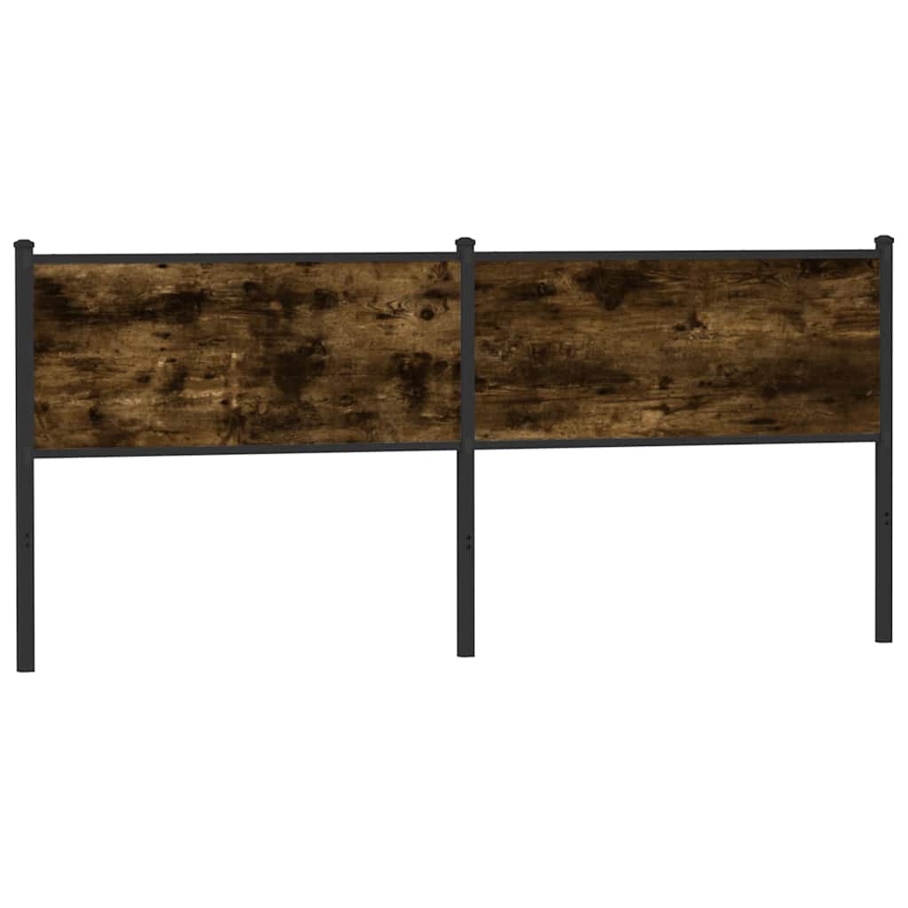 Testiera Rovere Fumo 190 cm in Legno Multistrato e Acciaio